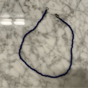 Dark Blue beaded choker necklace